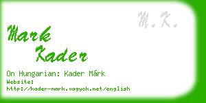 mark kader business card
